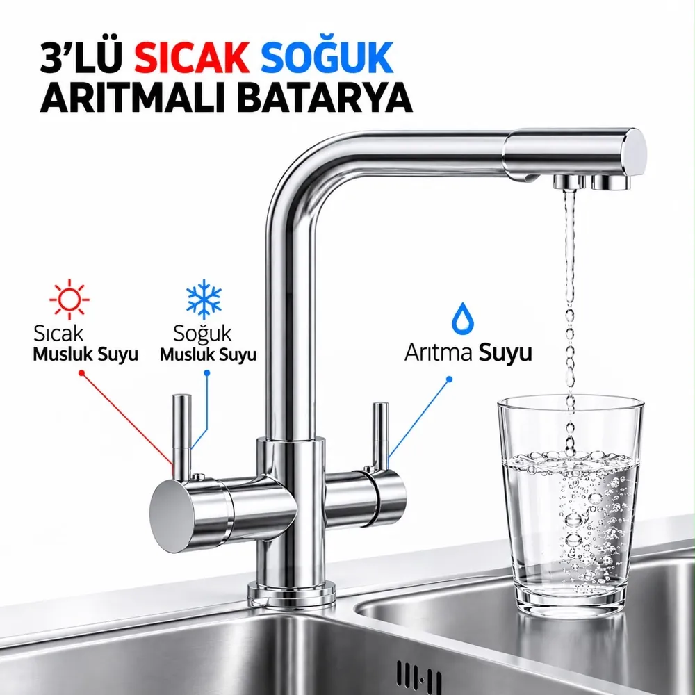 3 Yollu Su Arıtma Musluğu