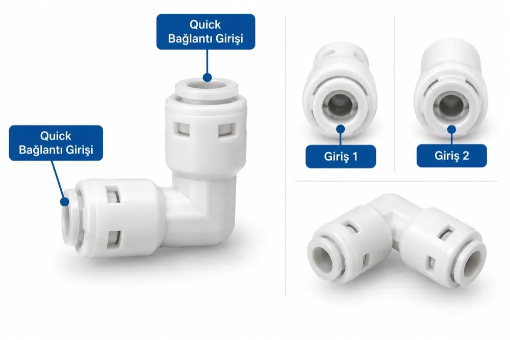 90° Dirsek Quick Bağlantı Fittingi